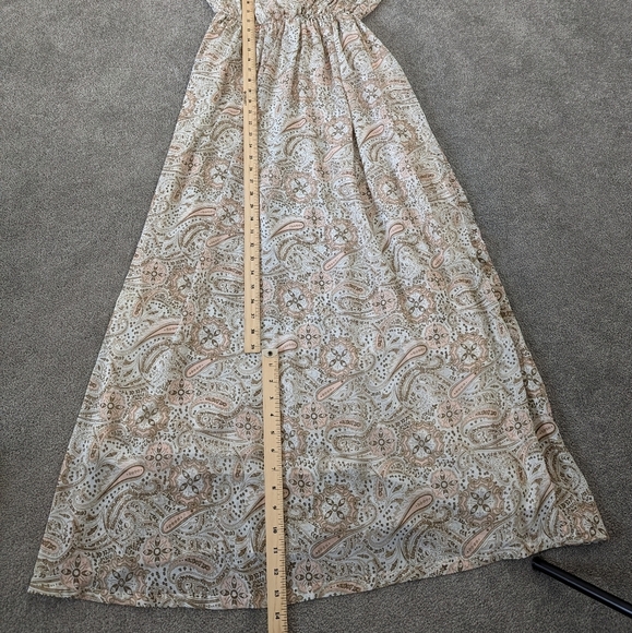 H&M Bohemian Paisley Maxi Dress - Deep V-Neck, Size 4 - Picture 6 of 7